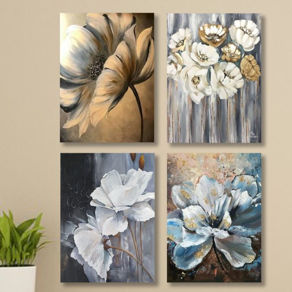 Set Of 4 Wall Art Wooden Canvas Frames For Home Decoration - The Home Havens