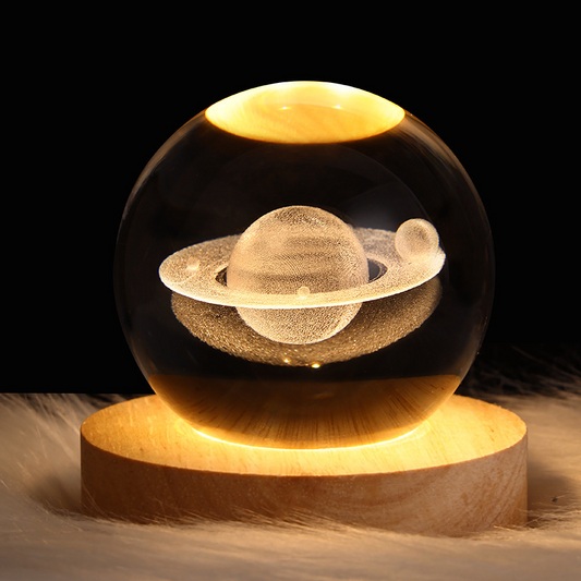 [🚚 Free Delivery!] 3D Galaxy Crystal Light Ball | Night Light + Lamp With Stand (Warm Light) [Limited Time Sale Offer!] 🔥