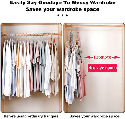 9 Hole Hangers Wardrobe Organizers, Multiple Clothes Hangers Closet Organizer Space Saving Sturdy Plastic Hangers For Home College Dorm Room Essentials For Wardrobe - The Home Havens