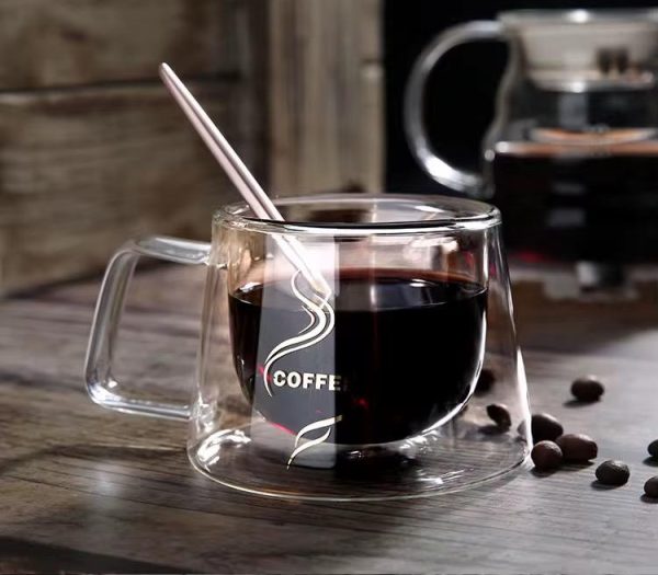 Double Wall Glass Coffee Mug For Drink Tea Coffee And Other Drinks 250ml - The Home Havens