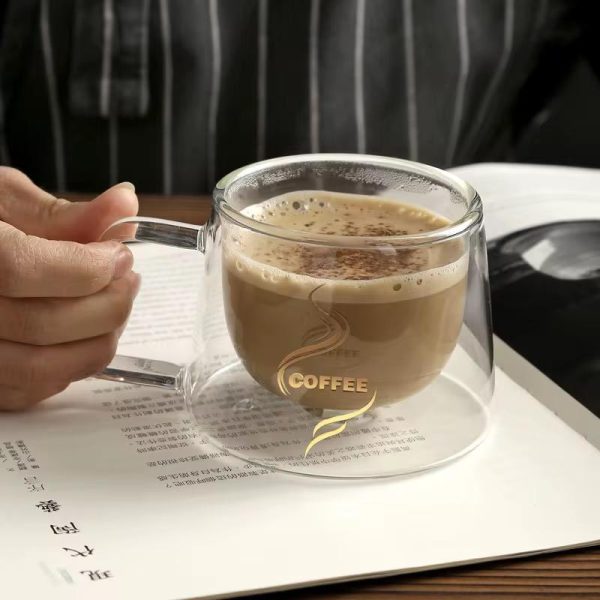 Double Wall Glass Coffee Mug For Drink Tea Coffee And Other Drinks 250ml - The Home Havens