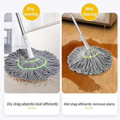 Extendable Twist Mop Fine Fiber Floor Mop – 2-in-1 Rotatable Adjustable Mop | 360-degree Fine Fiber Fabric Self-twisting Dehydrated Mop | Hard Floor Cleaning Mop | Self-twisting Torque Mop For Cleaning Walls - The Home Havens