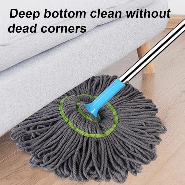 Extendable Twist Mop Fine Fiber Floor Mop – 2-in-1 Rotatable Adjustable Mop | 360-degree Fine Fiber Fabric Self-twisting Dehydrated Mop | Hard Floor Cleaning Mop | Self-twisting Torque Mop For Cleaning Walls - The Home Havens