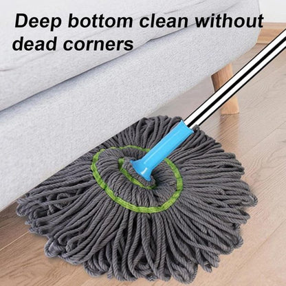 Extendable Twist Mop Fine Fiber Floor Mop – 2-in-1 Rotatable Adjustable Mop | 360-degree Fine Fiber Fabric Self-twisting Dehydrated Mop | Hard Floor Cleaning Mop | Self-twisting Torque Mop For Cleaning Walls - The Home Havens