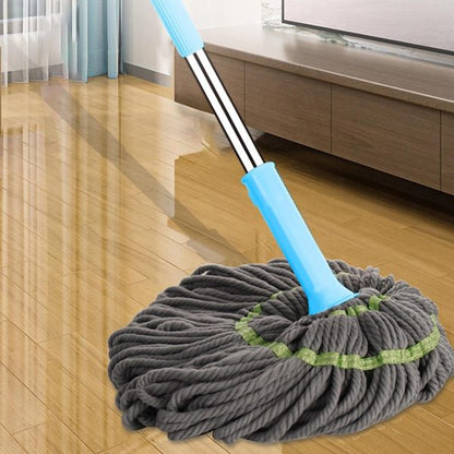 Extendable Twist Mop Fine Fiber Floor Mop – 2-in-1 Rotatable Adjustable Mop | 360-degree Fine Fiber Fabric Self-twisting Dehydrated Mop | Hard Floor Cleaning Mop | Self-twisting Torque Mop For Cleaning Walls - The Home Havens