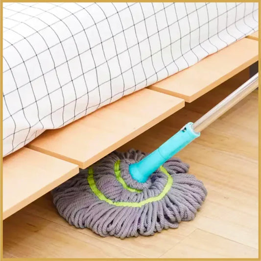 Extendable Twist Mop Fine Fiber Floor Mop – 2-in-1 Rotatable Adjustable Mop | 360-degree Fine Fiber Fabric Self-twisting Dehydrated Mop | Hard Floor Cleaning Mop | Self-twisting Torque Mop For Cleaning Walls - The Home Havens