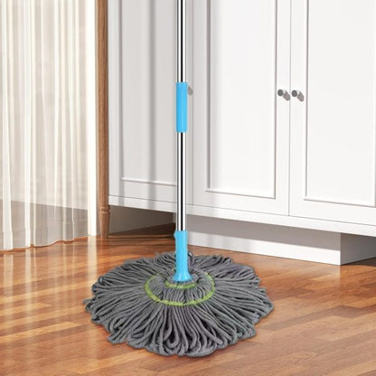 Extendable Twist Mop Fine Fiber Floor Mop – 2-in-1 Rotatable Adjustable Mop | 360-degree Fine Fiber Fabric Self-twisting Dehydrated Mop | Hard Floor Cleaning Mop | Self-twisting Torque Mop For Cleaning Walls - The Home Havens