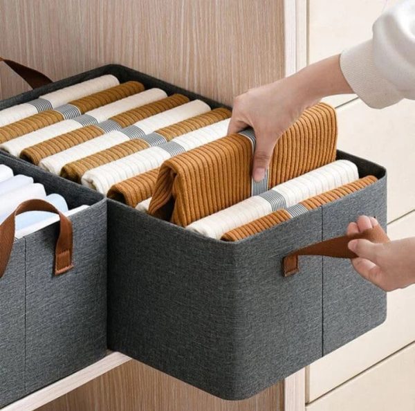 Wardrobe Clothes Organizer Storage Box Foldable Drawer 2 Handles On Both Side - The Home Havens