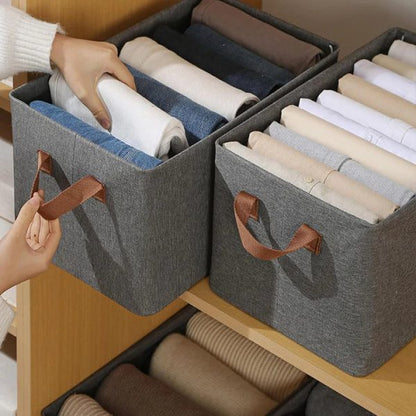 Wardrobe Clothes Organizer Storage Box Foldable Drawer 2 Handles On Both Side - The Home Havens